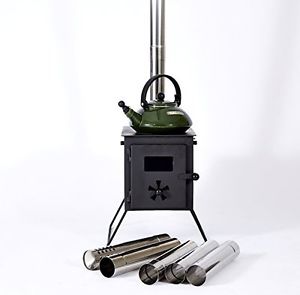 Wood Stove 3KW Portable Log Burner Lightweight Burning Stainless Steel Cooking