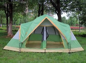 Green 5-8 Persons POP UP Double Lining Outdoor Waterproof Camping Hiking Ten #