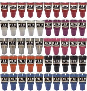 50pcs Yeti 30oz 8 Colors Rambler Cooler Tumbler Stainless Steel Coffee Mug&Lid