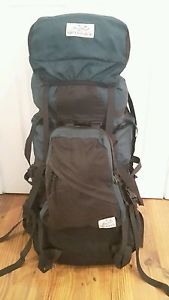 VTG 80s Label Gregory Green Black Backpack wiith smaller bag in front sz M