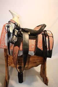 15" Montura Charra Virgen Guadalupe - Mexican  - Horse Saddle - Bordada- #27487