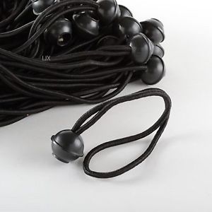 100pc 9" Ball Bungee Bungi Bungie Cord Tarp Tie Down Strap Canopy Black