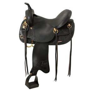 Tough-1 Saddle Western Royal King Memphis Trail Carved 16 1/2" Black RK9326