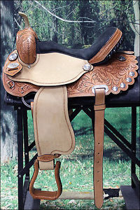 HILASON WESTERN FLEX TREE BARREL RACING TRAIL SADDLE 16" W/ BRIDLE BREAST COLLAR