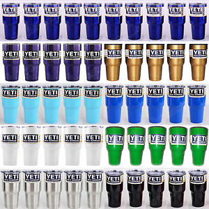 50pcs 9 Color Yeti 30oz Rambler Cooler Tumbler Stainless Steel Cup Coffee w/ Lid