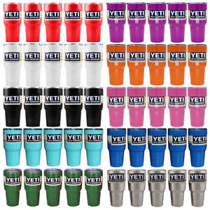 50pcs 10 Colors Yeti 30oz Rambler Cooler Tumbler 18/28 Stainless Steel Cup Mug