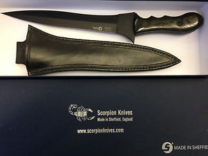 Scorpion knives TACT-K-1 Kris Knife 8" Plain Black Blade, Linen Micarta Handle.