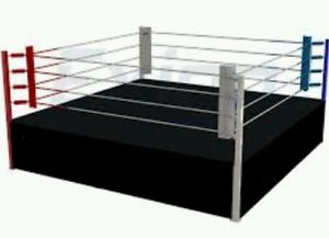 Boxing Ring Canvas Top Quality 18X 18with 3 feet drop All Raond Black Blue