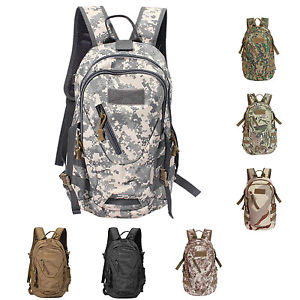 10X( Hiking Camping Bag Tactical Trekking Rucksack Backpack Bag Camo S*