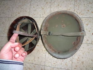 Rare Old Idf Zahal Helmet 50's-60's Unique Chin Straps Closure Israel Military