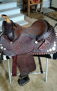 CIRCLE Y WESTERN EQUITATION SHOW SADDLE 16" SEAT  STERLING SILVER