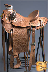 WD005-A HILASON BIG KING SERIES WESTERN WADE RANCH ROPING COWBOY TRAIL SADDLE 15