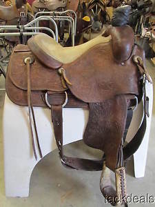 Charlie Riddle of OK Hand Made Roping Saddle 14 1/2" Wide Tree Used