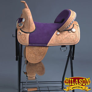 HILASON CLASSIC SERIES TREELESS WESTERN TRAIL BARREL RACING LEATHER SADDLE 14"