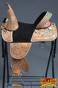 CLASSIC SERIES HILASON TREELESS WESTERN TRAIL BARREL RACING LEATHER SADDLE 14"