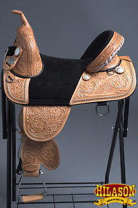 CLASSIC SERIES HILASON TREELESS WESTERN TRAIL BARREL RACING LEATHER SADDLE 14"