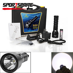 XTAR D06 CREE XM-L2 U2 900 Lumens Scuba Diving LED Flashlight w/Charger+Battery