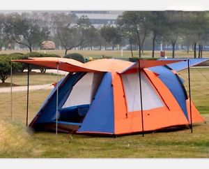 3-4 Persons Orange Outdoor Waterproof Camping Hiking Family Tent *