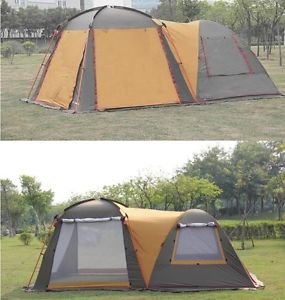 3-4 Persons Yellow Outdoor Waterproof Camping Hiking Family Double Lining Tent *