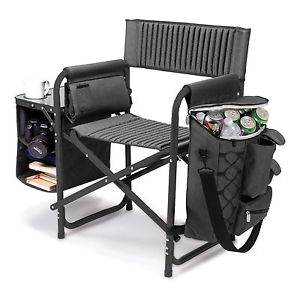 Portable Folding Deluxe Chair Outdoor Camping Beach Fishing Picnic Seat Black