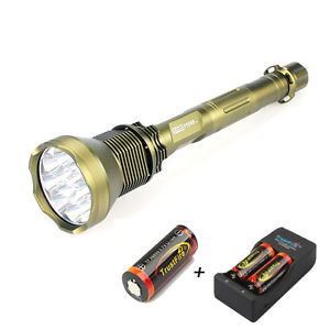 10000LM TrustFire 12x CREE XML T6  LED Flashlight Torch +3x26650+Battery Charger