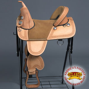 CTW208BZ CLASSIC HILASON TREELESS WESTERN TRAIL BARREL RACING LEATHER SADDLE 17