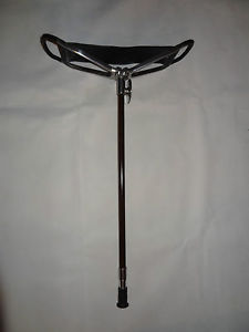 Authentic Hermes Shooting Stick, Folding Leather Seat. Walking Stool.