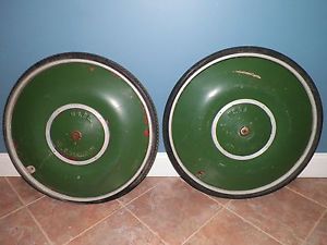 Vintage Antique Original PAIR AWESOME Sulky Racing Horse Cart Wheels 26 "