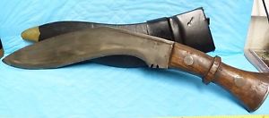 HANDMADE 16.5" CURVED FIXED BLADE INDIA MADE GURKA  KNIFE & LEATHER SHEATH #12