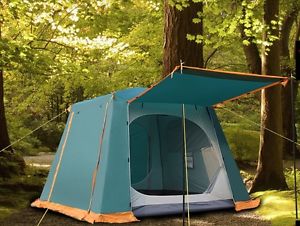 Blue 3-4 Persons POP UP 1'S Family Outdoor Waterproof Beach Camping Hiking Tent