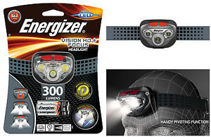 Energizer Vision HD+ Focus LED Lampe de tête Mains Free frontale 300 Lumens