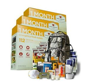 Wise 3-Month Supply Plus 1 Person 5-Day Survival Backpack Go Bag Gear