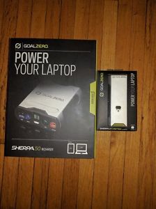 NIB & SEALED Goal Zero Sherpa 50 Silver Portable Recharger + 110V Inverter, $250