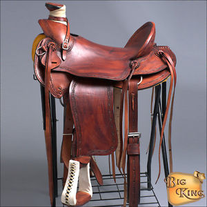 WD69AMA HILASON BIG KING SERIES WESTERN WADE RANCH ROPING COWBOY TRAIL SADDLE 15