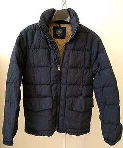JCrew Men's Dacota Down Hooded Puffer Coat Jacket Winter Zip NAVY XS Winter $248