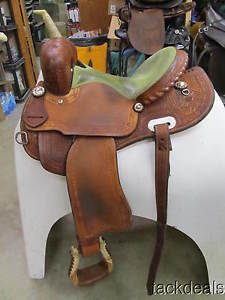 Frontier Futurity Barrel Saddle 14" Lightly Used Custom Made by Moe Poore