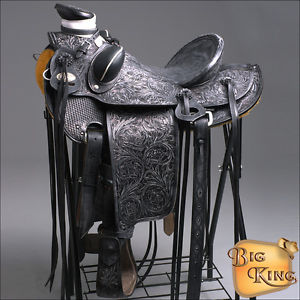 WD005BKRO-A HILASON BIG KING WESTERN WADE RANCH ROPING COWBOY TRAIL SADDLE 16"