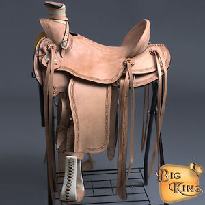 WD069RO-A HILASON BIG KING WESTERN WADE RANCH ROPING COWBOY TRAIL SADDLE 15"