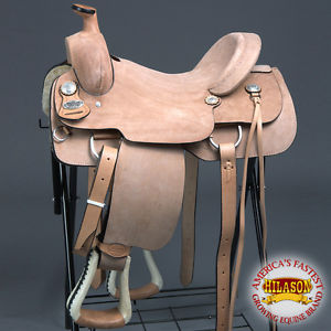 CRS117 HILASON WESTERN LEATHER BIG KING WADE RANCH COWBOY ROPING SADDLE 16"