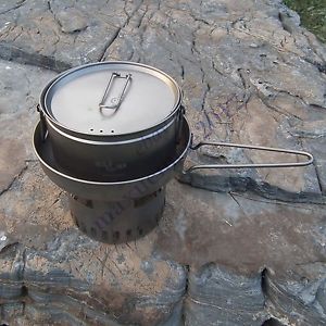 YC titanium alcohol stove windscreen stand 1.2L fry pan 1.8L Pot outdoor camping