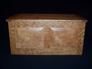 Handmade Cherry Curly Flame Hope Chest with Cedar Lining