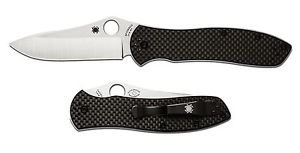 Spyderco C134CFP2 Bradley 2 Folding Knife 3.6 CPM-M4 Plain Blade, Carbon Fiber