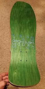 Vision 1987 Vintage Tom Groholski MINI Skateboard GREEN Rare Pro Model Deck