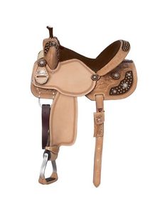 Silver Royal Saddle Western High Noon Barrel 14" Light Brown SR2764