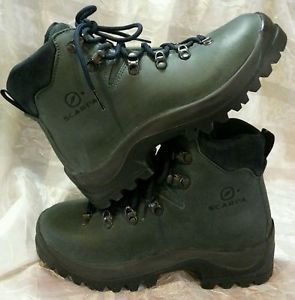 SCARPA WOMENS 38.5/7.5 LEATHER VIBRAM COMFORT DURABLE HIKING STEEL TOE BOOTS EXC