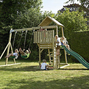 TP Kingswood Tower with Swingarm and Seats Slide Climbing Frame Crazywavy Ride