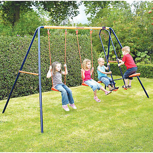 Hedstrom Neptune Swing Set Climbing Frame Triple Garden Outdoor Glider Play Bar