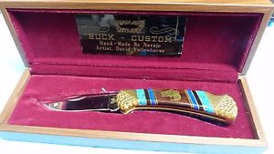 NICE BUCK CUSTOM MODEL 112 INJUN JOES CUT KNIFE MADE BY DAVE YELLOWHORSE K109