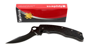 Spyderco Szabo Folder Carbon Fiber Black Blade PlainEdge  C146CFBBKP