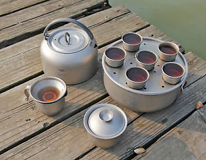 Keith Ti3900 Titanium Outdoor Camping Tea Cup Mug Set 570g w/ Mesh Bag